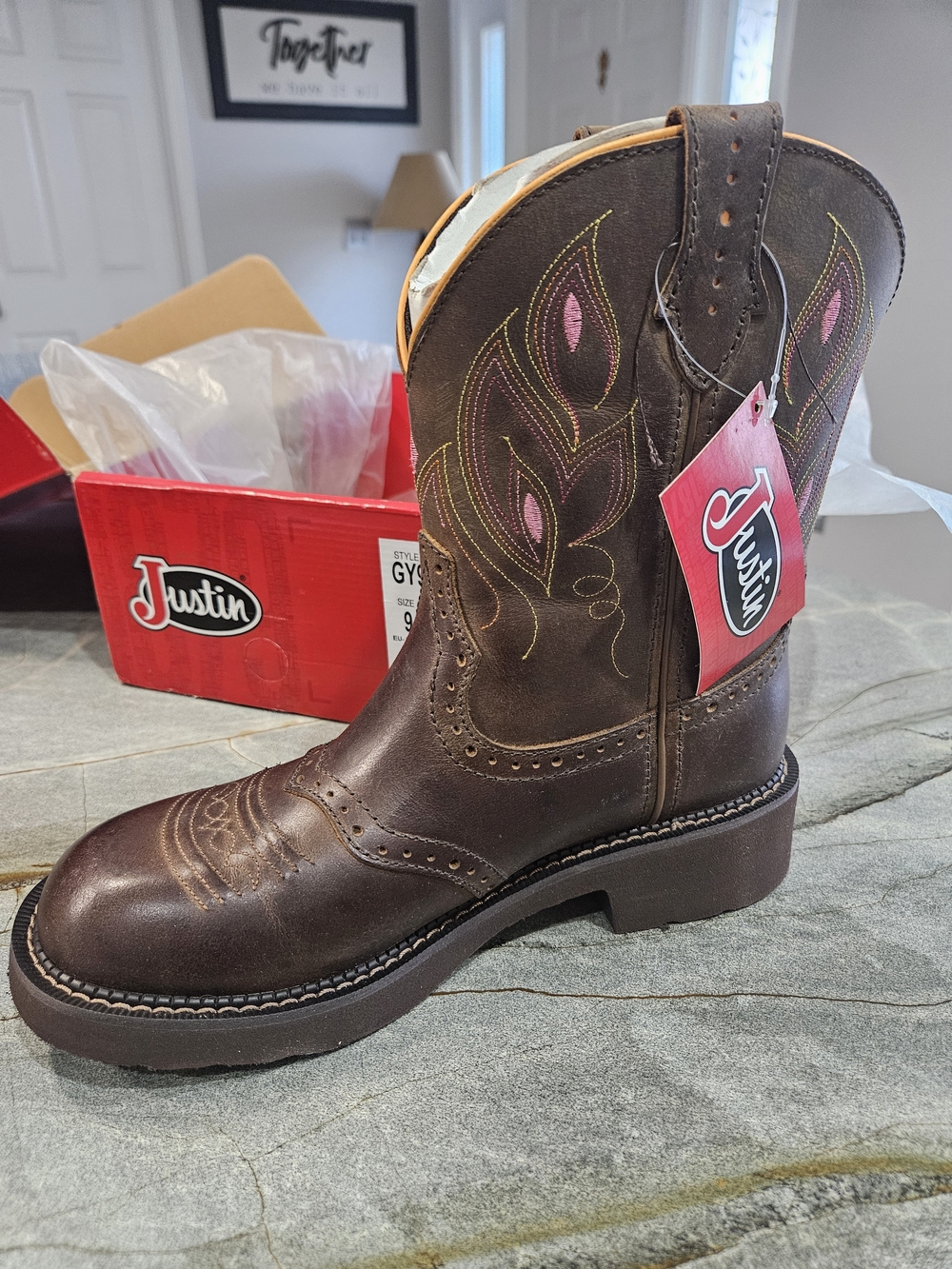 NWT Justin Gypsy Gemma GY9526 Brown Leather Western Cowboy Boots 9.5B
